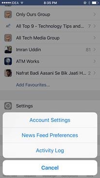 account settings for iphone users