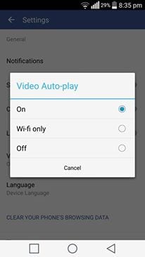 turn off videos auto play