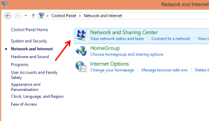 Network and Sharing Center