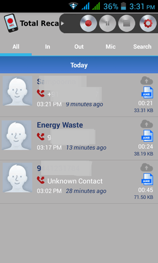 Contacts and Recordings