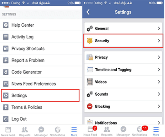 How to log out facebook